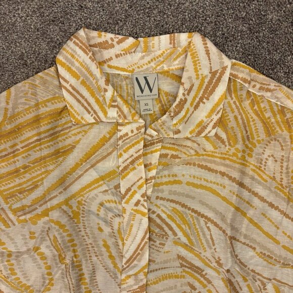 Worthington Women's Linen Blend Button Up Shirt Size XS Short Sleeve NWT $49 - Picture 5 of 16